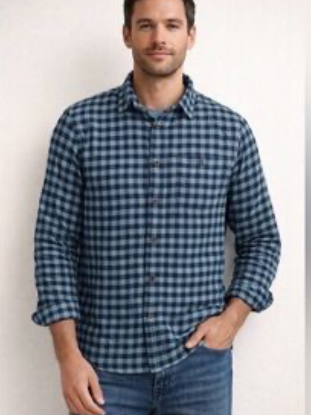 Faherty Seaview Gingham Check Flannel Button Down Shirt